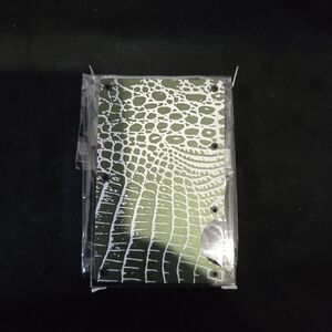 Metal minimalist RFID blocking wallet laser engraved Crocodile skin.